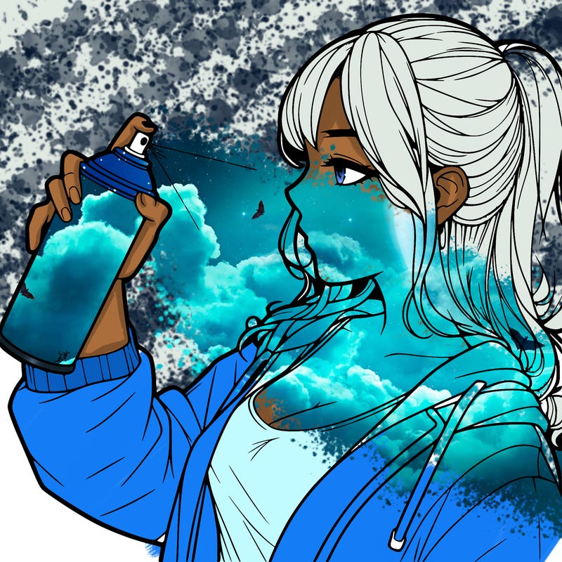 a realistic girl spray, painting