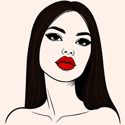 realistic woman with full lips