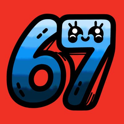 the numbers 67