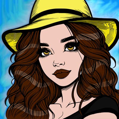 realistic girl with hat