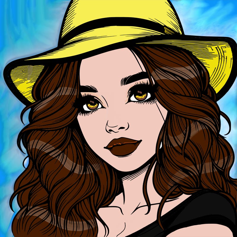 realistic girl with hat