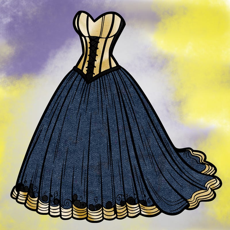 wedding dress-corset and a long and flowy skirt