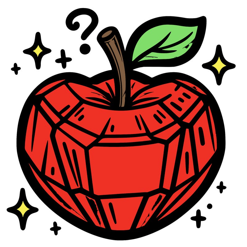 very shiny crystal apple