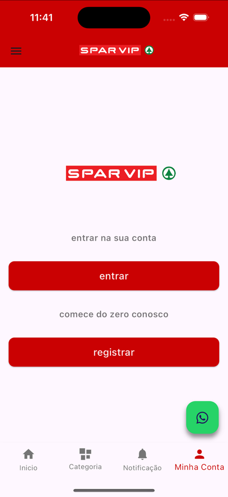 SPAR VIP - SPAR VIP app login and registration screen for grocery shopping in Mozambique