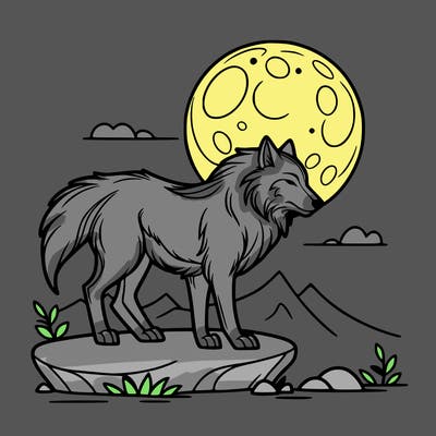 wolf moonlight