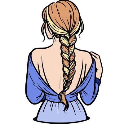 woman turning her back with a braid