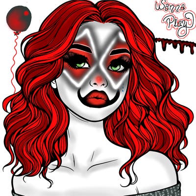 realistic girl with wavy hair and lips