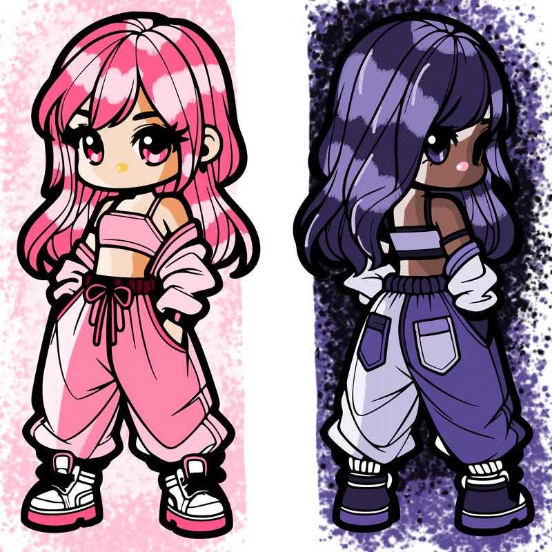 girl in crop top and baggy pants