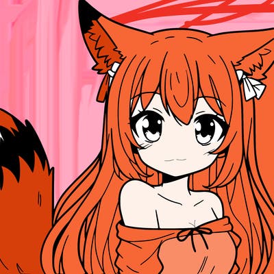 manga character girl fox ears and tail
