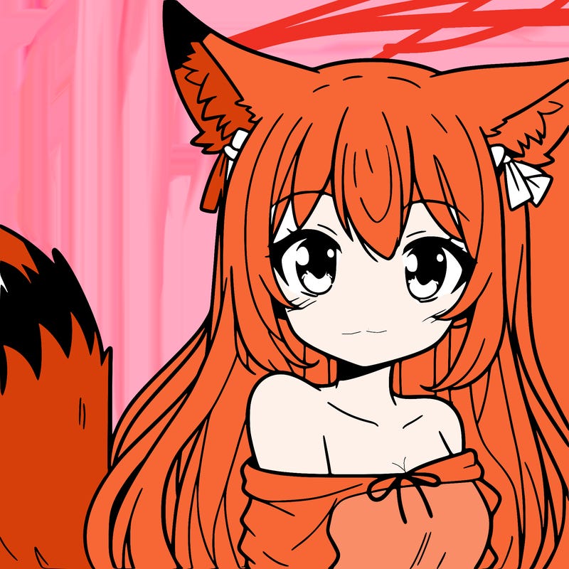 manga character girl fox ears and tail