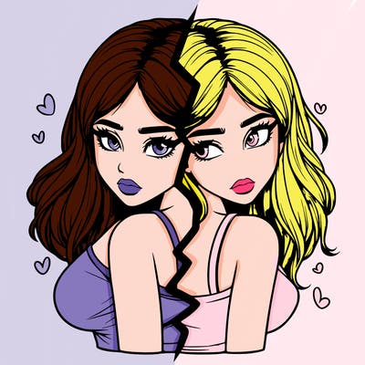 realistic girl split