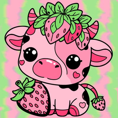 cute strawberry cow