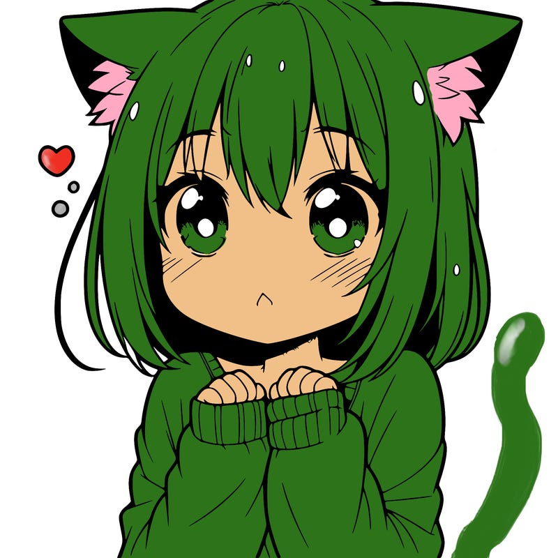 shy anime catgirl
