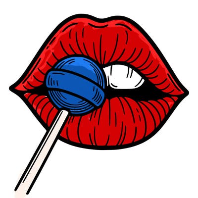 lips with lollipop