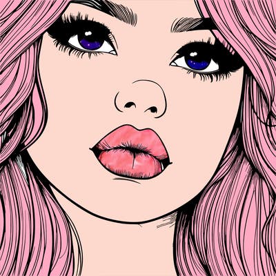 really realistic girl with lips