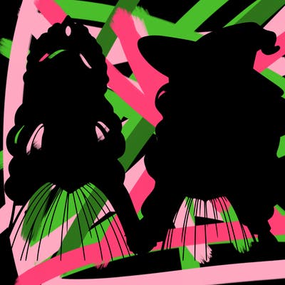 a princess and a witch holding hands realistic