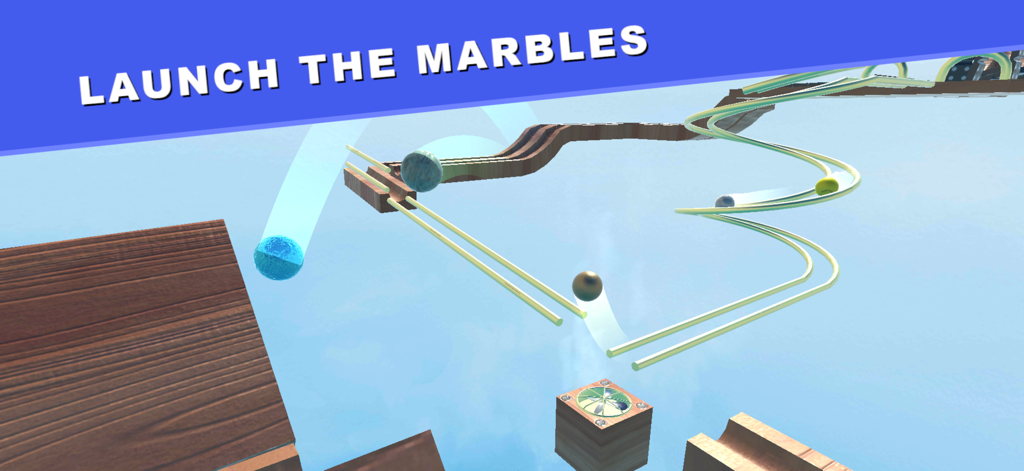 Marble Run : Race builder - Colorful marbles racing through a 3D track in Marble Run Race Builder