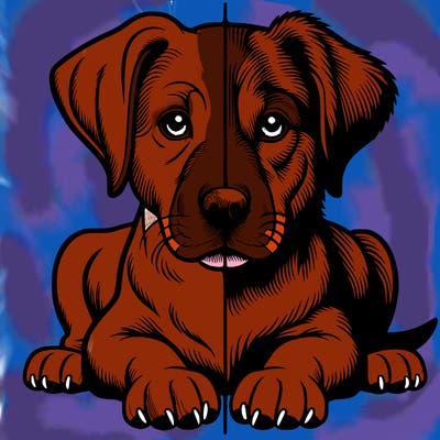 realistic dog split picture