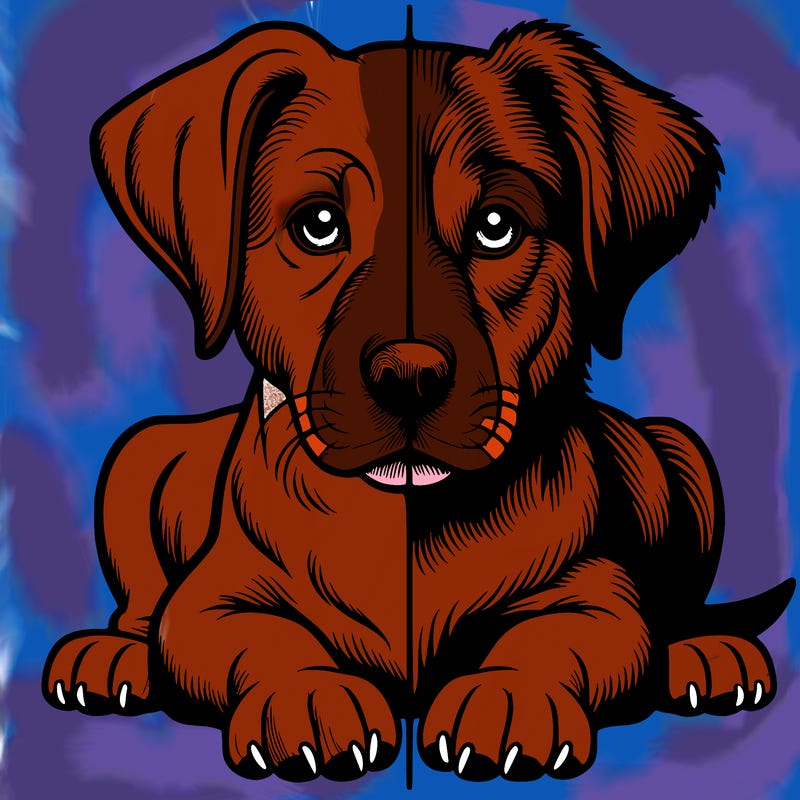 realistic dog split picture