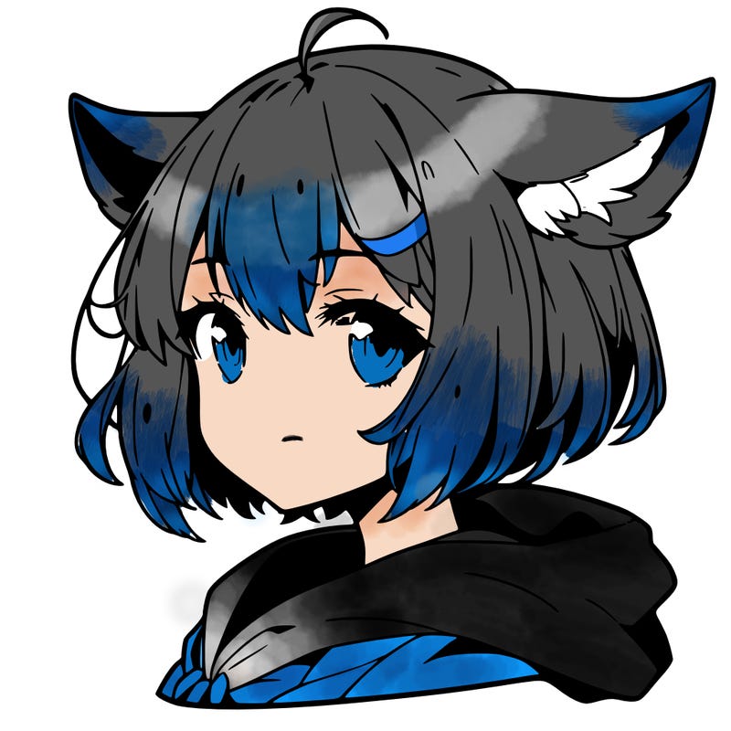 a anime girl with short hair and ears