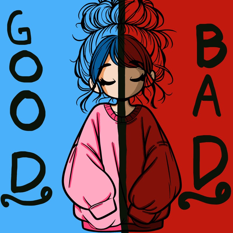 girl with baggy sweatshirt and messy bun