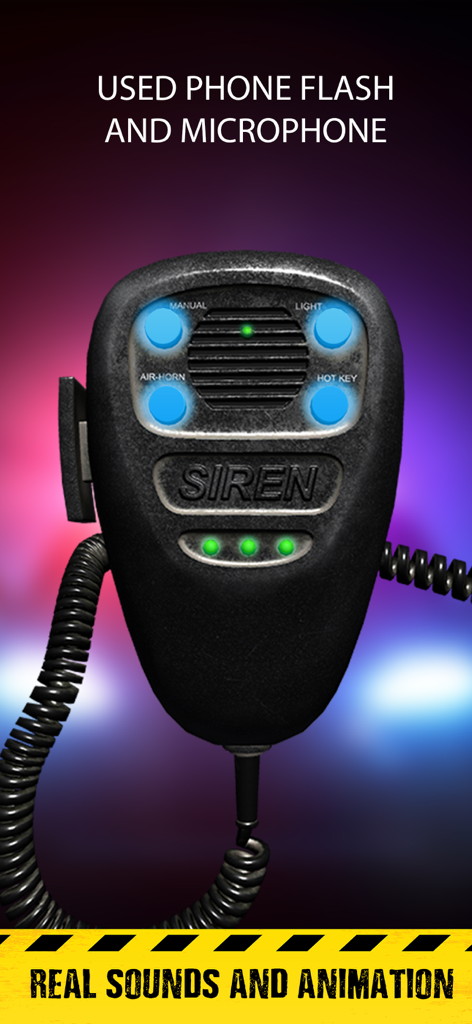 Emergency vehicle siren pro - Realistic 3D emergency vehicle microphone with buttons for siren sounds and light controls