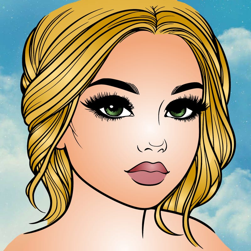 a realistic girl with makeup