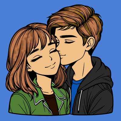 realistic girl and boy  love