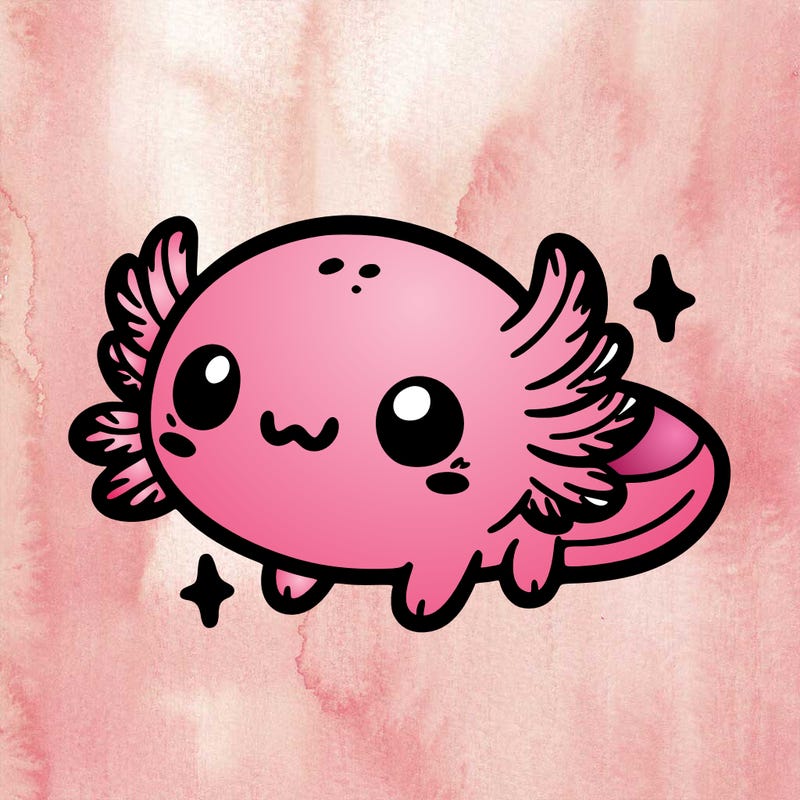 cute easy baby axolotl