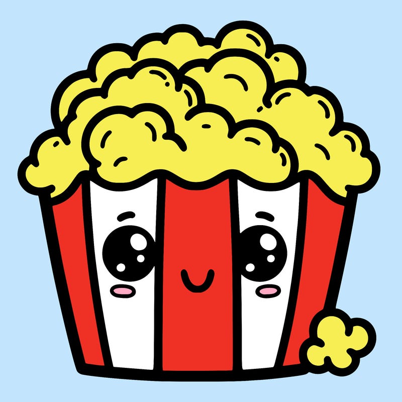 popcorn with a face