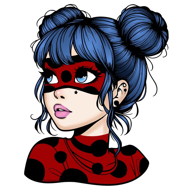 realistic girl with spacebuns