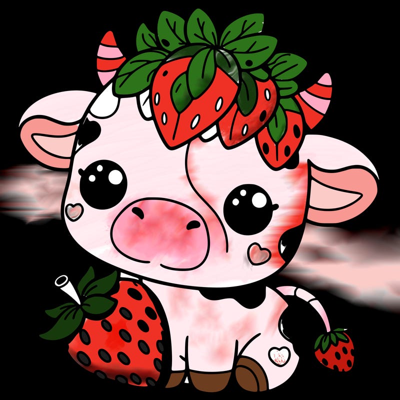 cute strawberry cow