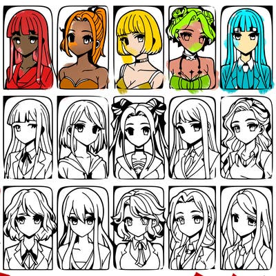 girls that look diffrent anime