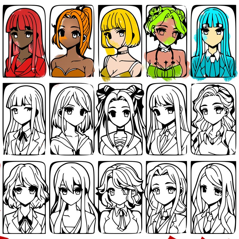 girls that look diffrent anime