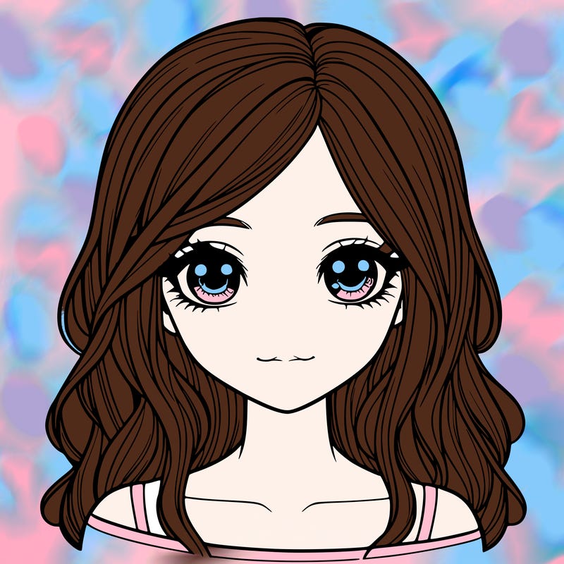 a realistic girl with long hair and very pretty eyes