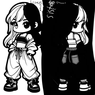 girl in crop top and baggy pants