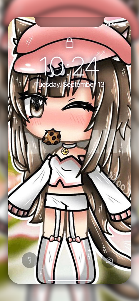 Gacha life Wallpaper 4K - A cute Gacha Life character wallpaper on an iPhone lock screen