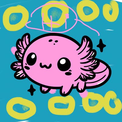 cute easy baby axolotl