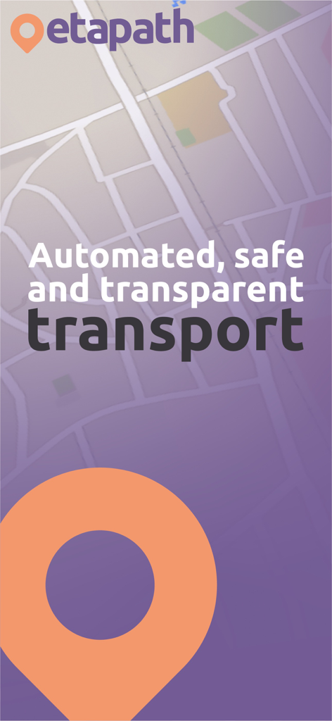 Etapath - Etapath promotional screen highlighting automated safe and transparent transport for corporate clients