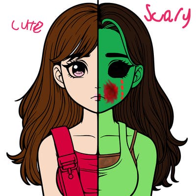 realistic girl split