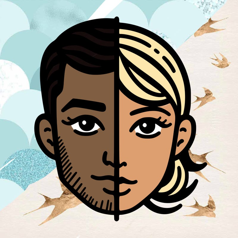 people face split