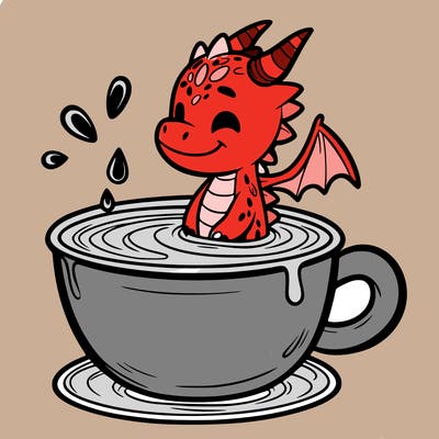 dragon in a cup of water