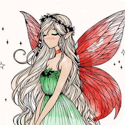 ethereal realistic fairy girl