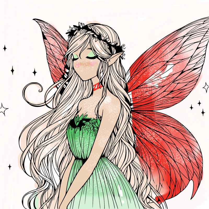 ethereal realistic fairy girl