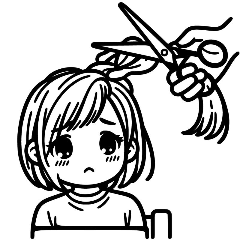 girls hair gets chopped of sad