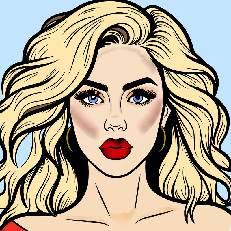 realistic girl eyes lips mouth hair pop star