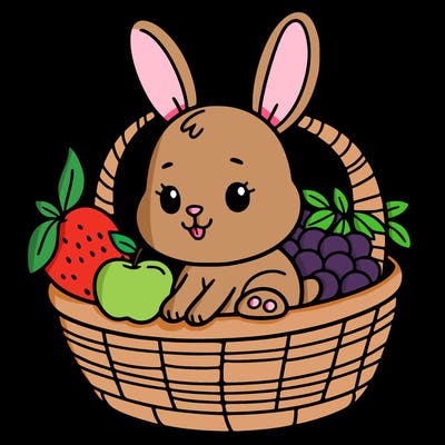 bunny in a fruit basket