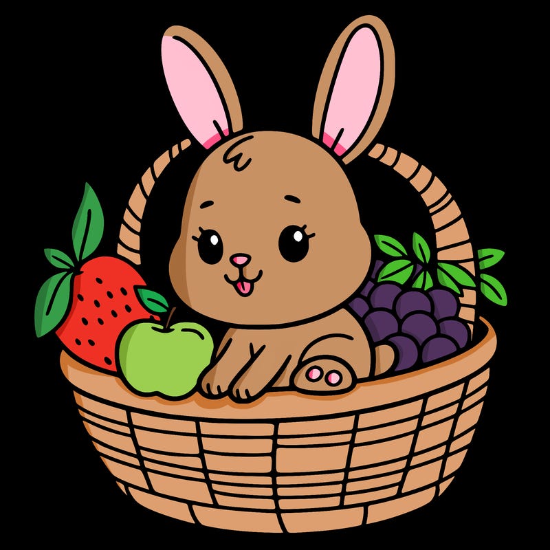 bunny in a fruit basket