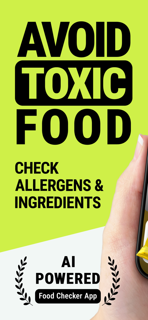 Healthy Food Scanner - OnFork - OnForkアプリのプロモーションバナー。「隠れた食品を避ける」と「AI搭載フードチェッカー」というテキストが表示されています。