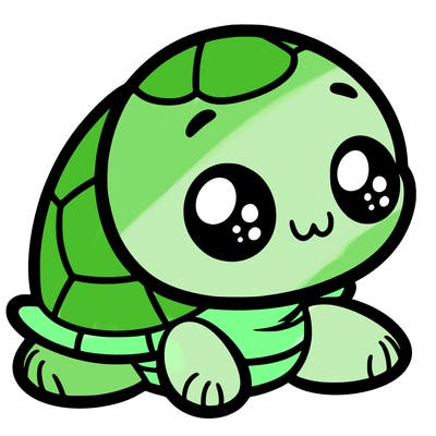 cute little animated turtle